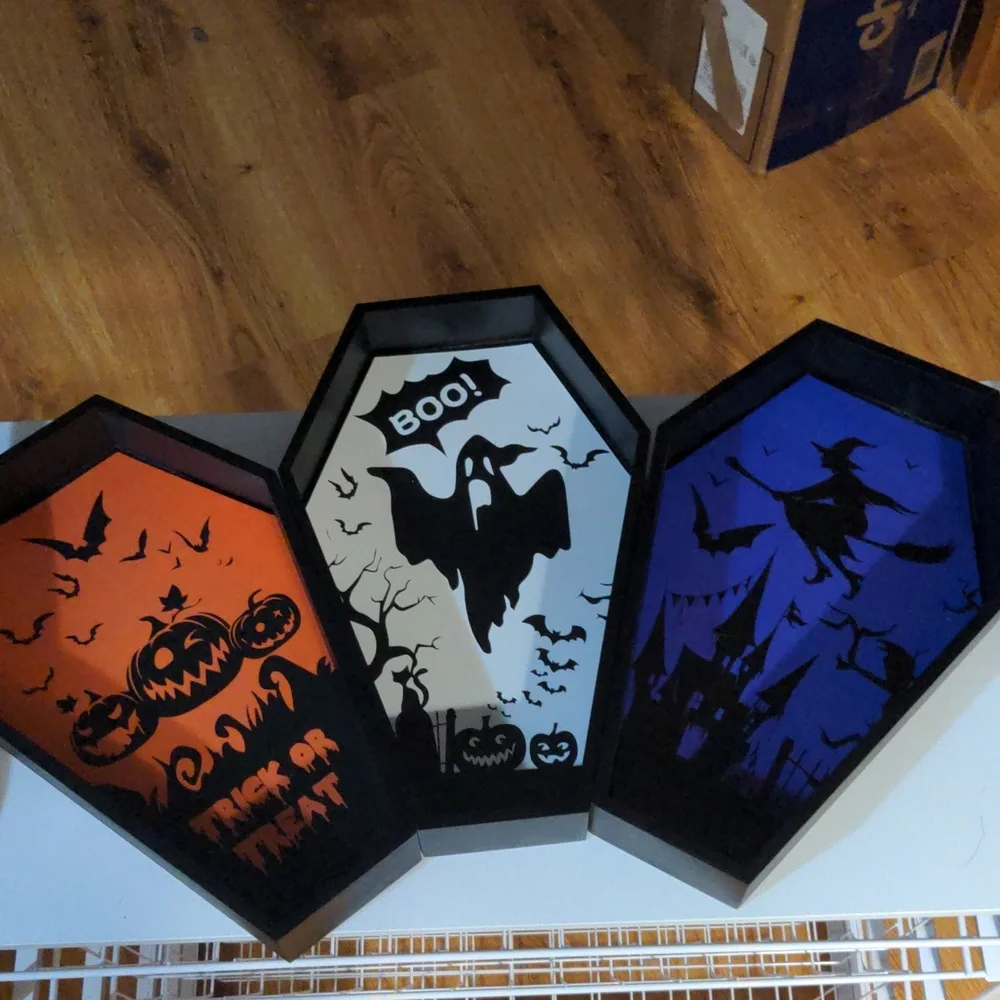 Coffin shaped box shelf display
